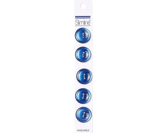 Dark Blue Fastener | Navy Blue Buttons - 2 Hole - 3/4in. - 5 Pieces/Pkg. (nmsl162)
