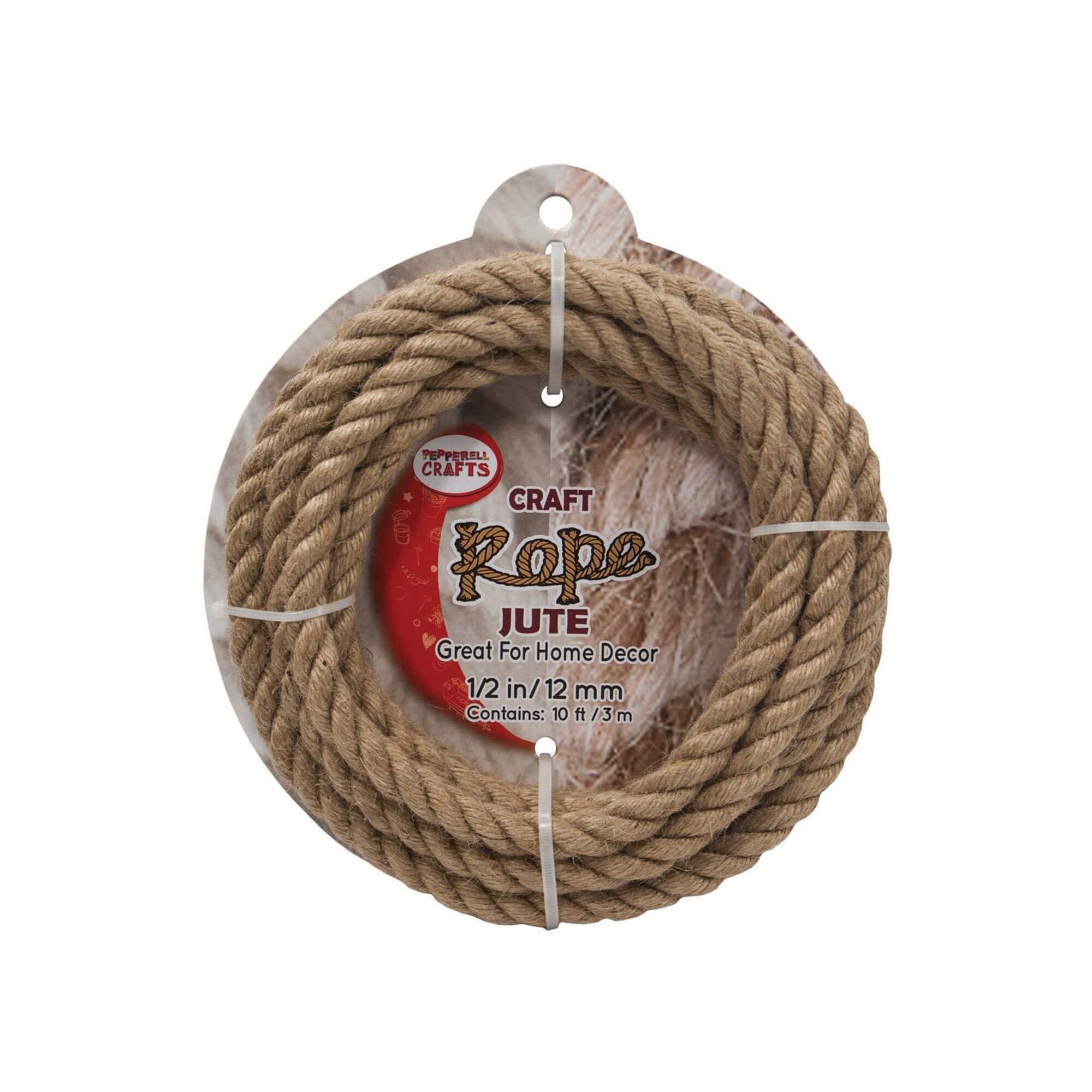 Pepperell Craft Natural Jute Craft Rope - 1/4 x 200 ft