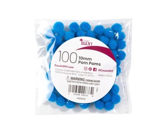 Royal Craft Poms | Royal Blue Pom-Poms - 10mm - 100 Pieces/Pkg. (nm40000818)