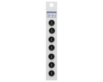 Small Black Buttons | Black Closures | Black Buttons - 7/16in. - Round - 2 Hole - 7 Pieces/Pkg. (nmsl188)