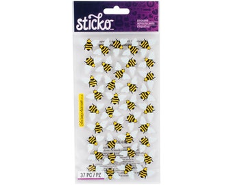 Bee Embellishments | Bee Stickers | Adhesive Bees Stickers - .5in. x 1in. - 37 Pieces/Pkg. (nmsppr26)