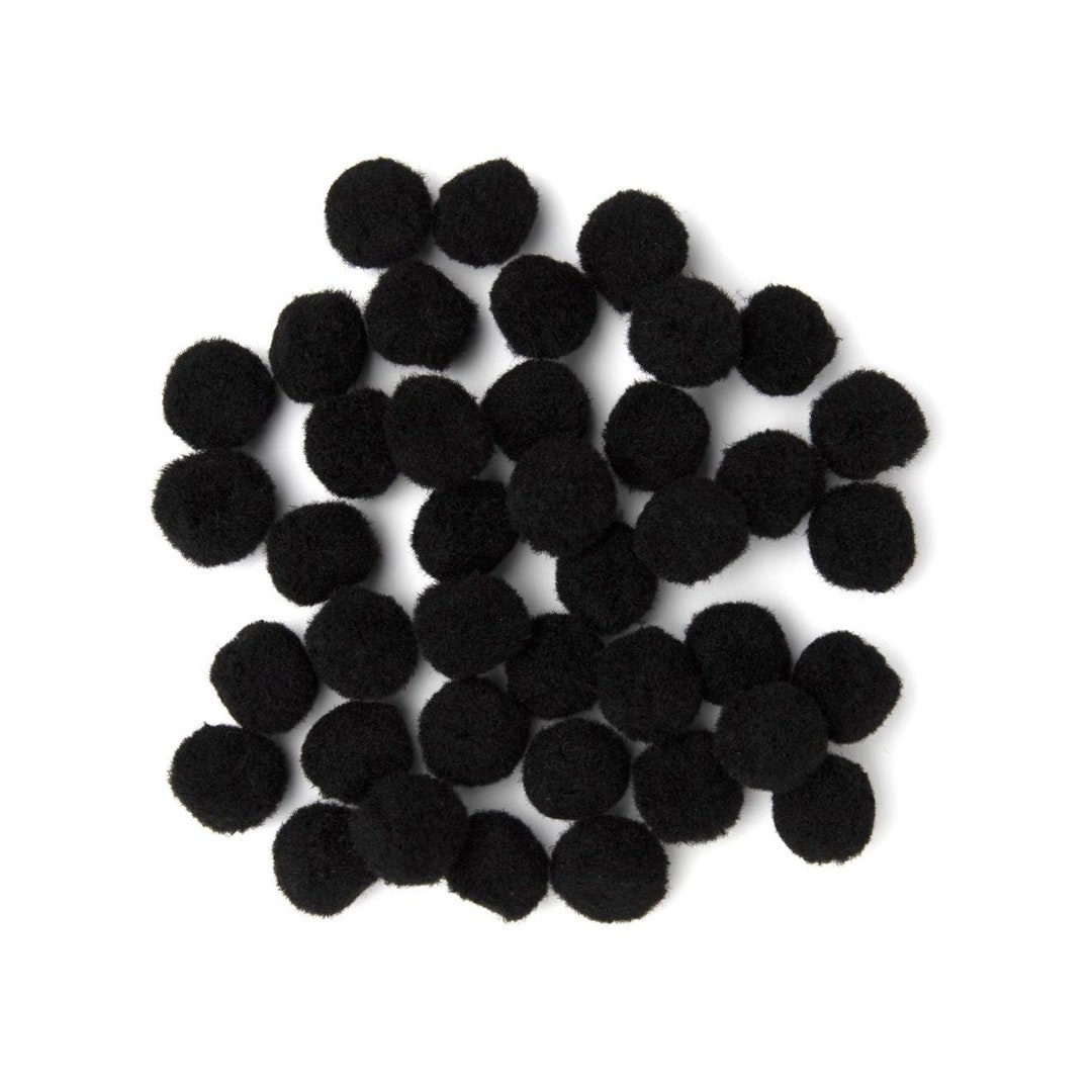 Black Pom Poms Black Craft Poms Black Pom poms 1in 40 Pieces 