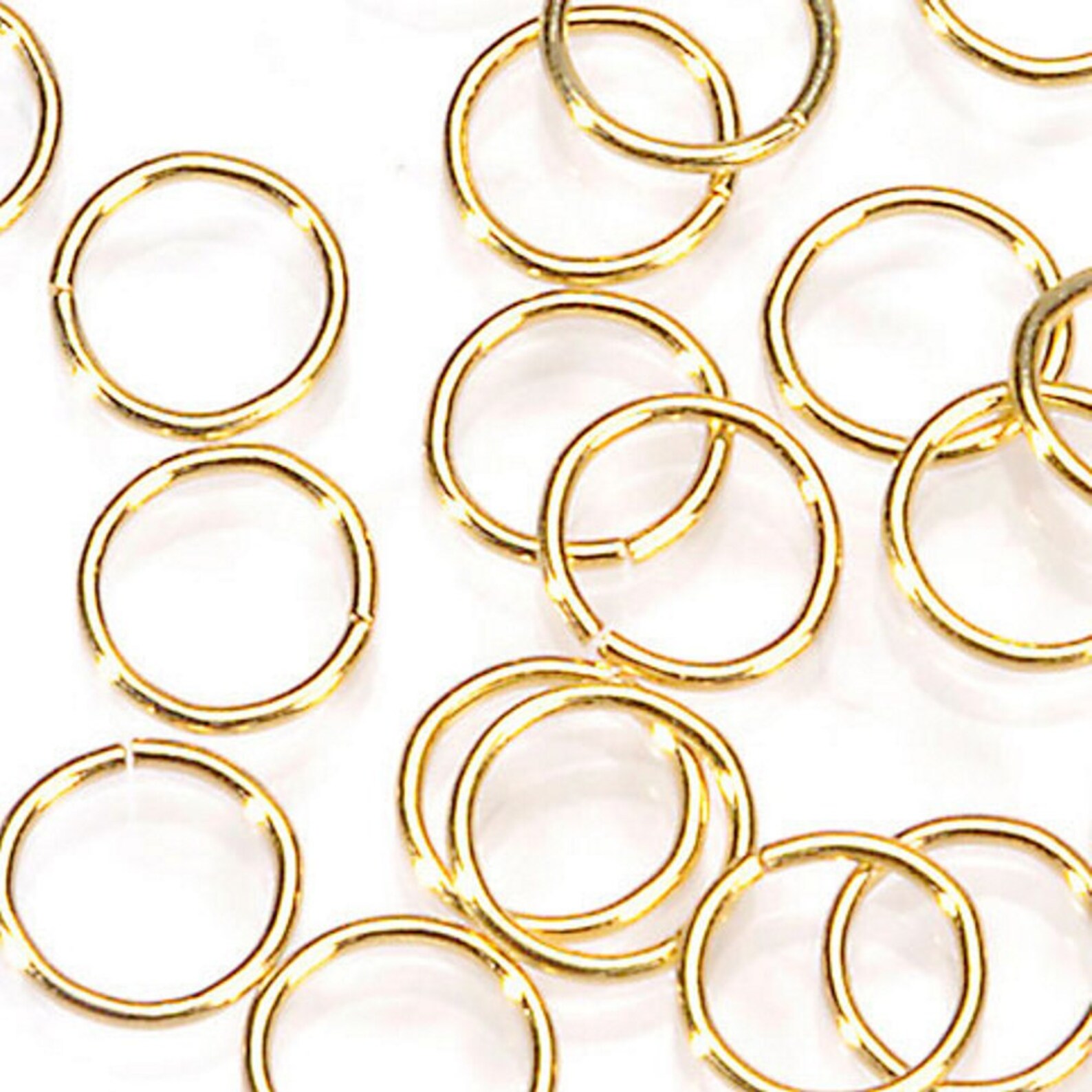 Gold Jump Rings 7MM Jump Rings Round Gold Plated Brass Etsy