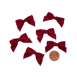 Premade Wine Bows | Wine Satin Bows - Pre-Tied - 1 3/8in. - 50 Pieces/Pkg. (pm601331)