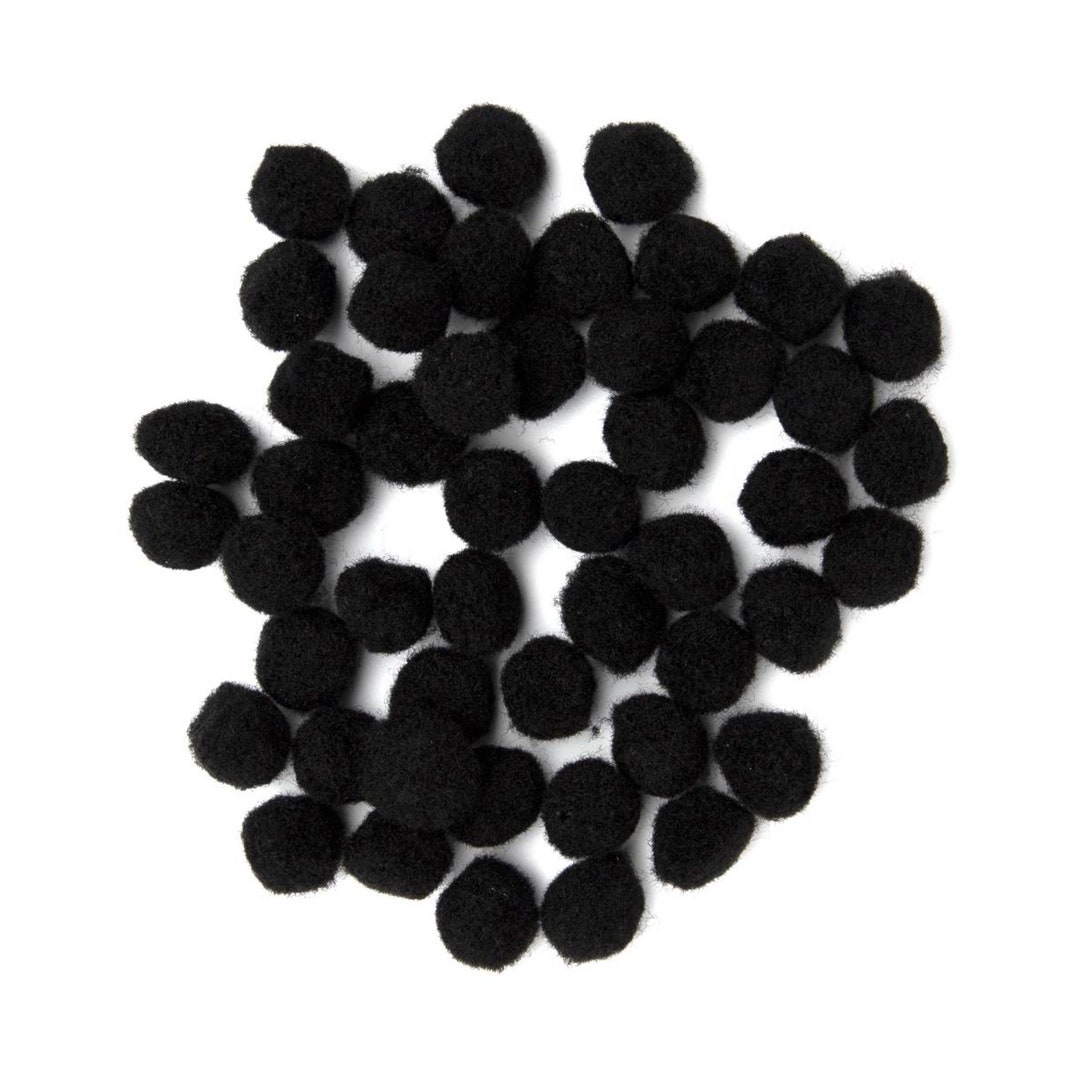 Black Pom Poms Black Craft Poms Black Pompoms .75in. 45 Pieces/pkg