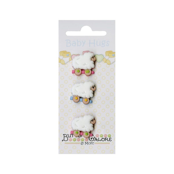 Cute Baby Buttons | Sheep Buttons - 3 Pieces (nmbh122)