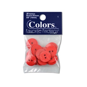 Round Red Buttons | Red Buttons - Round - 5/8in. - 20 Pieces (no570000001)