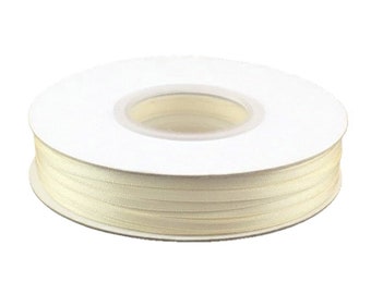 Ivory Satin Ribbon | Cream Satin Ribbon | 1/8 Inch Ivory Satin Ribbon - Double Faced - 100 Yard Spool (gi18satribbonivory)