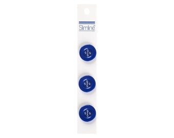 20mm Blue Fasteners | Dark Blue Buttons - 4-Hole - 13/16in. (20mm) - 3 Pieces/Pkg. (nmsl0958)