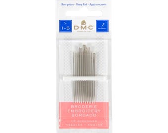 Size 1 Sharps | Embroidery Hand Needles - Size 1-5 - 12 Pieces/Pkg. (nm176515)