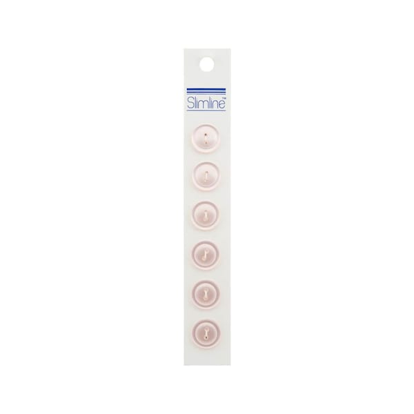 Pastel Pink Buttons | Light Pink Buttons - 2 Hole - 9/16in. - 6 Pieces/Pkg. (nmsl152a)