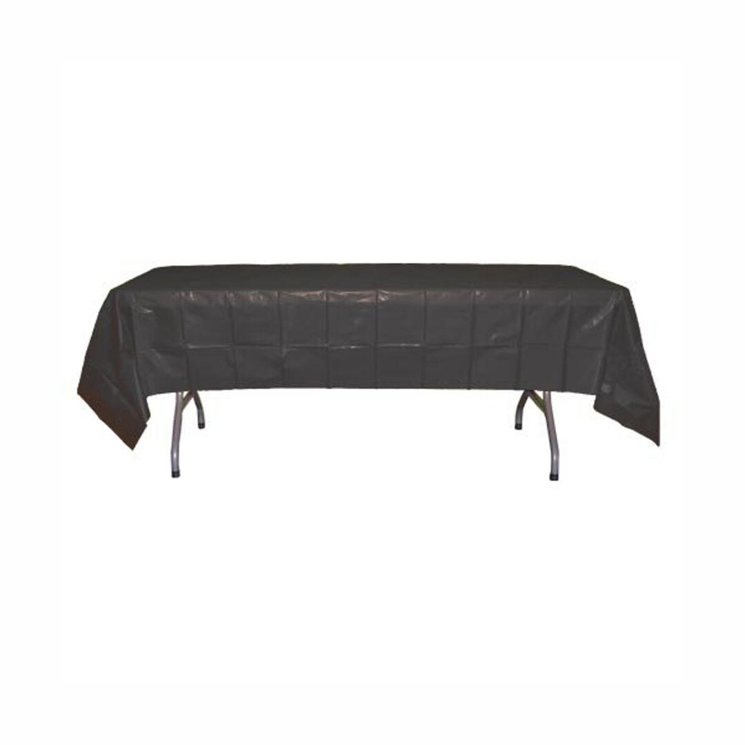 Black Table Covers Black Table Cloth Disposable Plastic Etsy