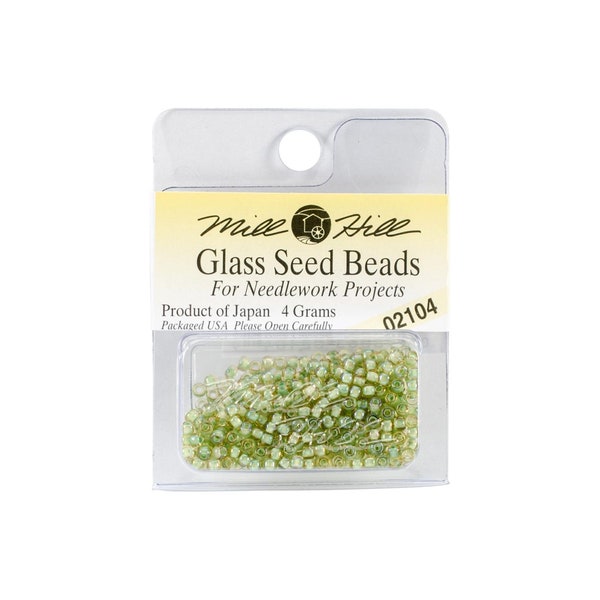 Green Seed Beads | Tiny Green Beads | Glass Seed Beads - Grasshopper Green - 4g (nmgsb02104)