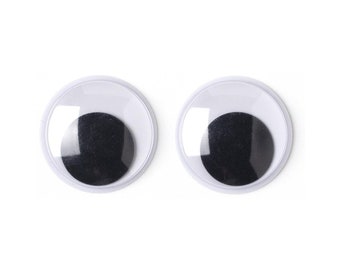 Peel & Stick Wiggle Eyes Assorted 7mm to 15mm 100 Pkg Black