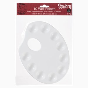 Paint Palette | 10 Well Palette | Painters Palette - Oblong Shape - 6in. x 9in. - 1 Piece (dar97786)