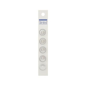 Basic White Buttons | Pearl Buttons - 2 Hole - 3/4in. - 5 Pieces/Pkg. (nmsl003a)
