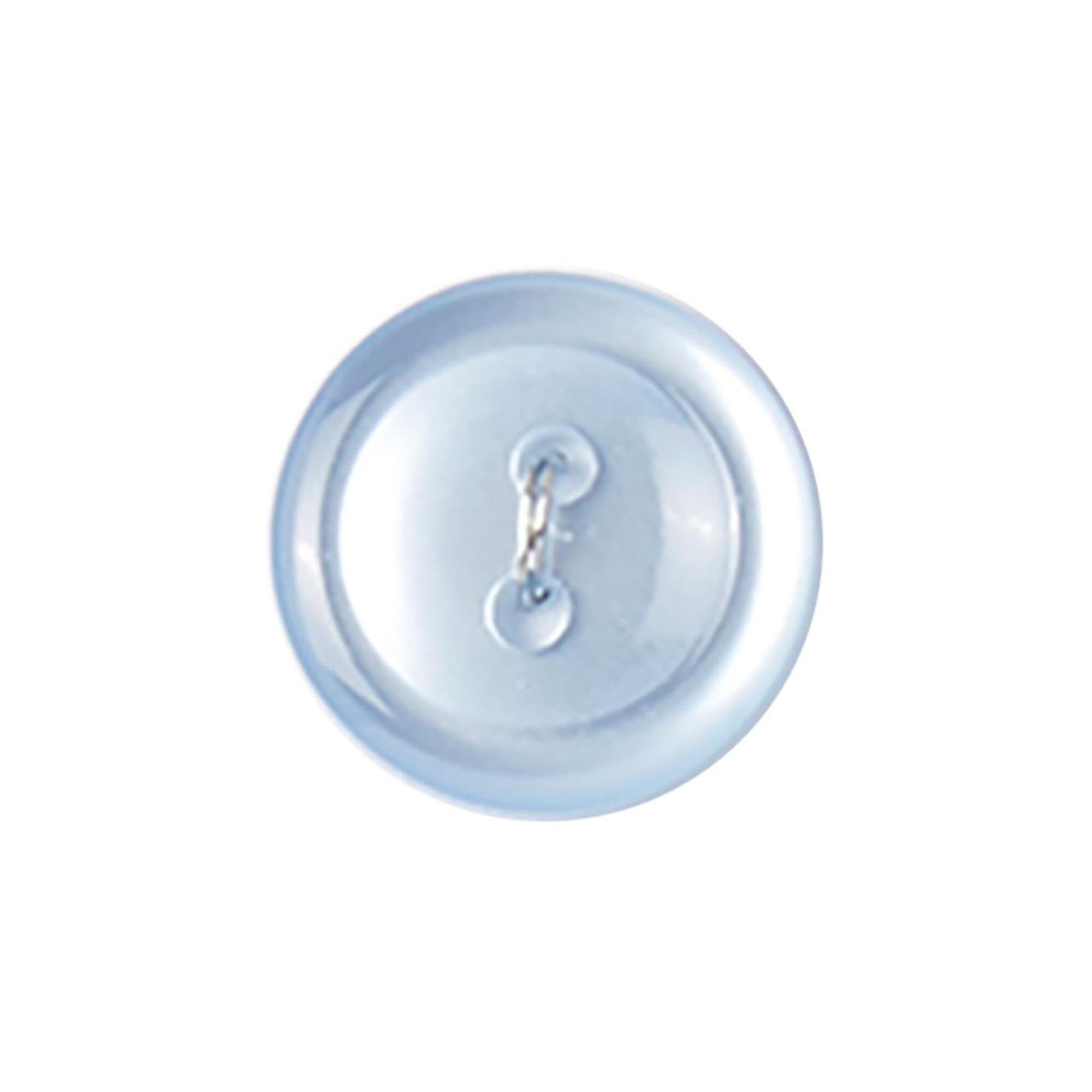 Set 7 Light Blue Buttons 2-Hole Flat Concave Rim 5/8 Diameter Vintage