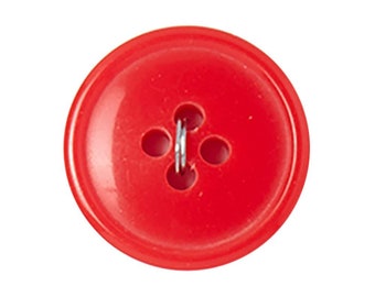 Round Red Buttons | Red Embellishment | Red Buttons - 4-Hole - 3/4in. - 3 Pieces/Pkg. (nmsl142)