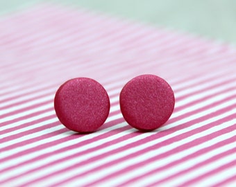 Schimmernde rosa Ohrstecker, Magenta rosa Ohrringe, helle rosa Ohrstecker, Minimalistische Ohrstecker, metallische rosa Ohrstecker, rosa Ohrringe, rosa Punkt Ohrringe