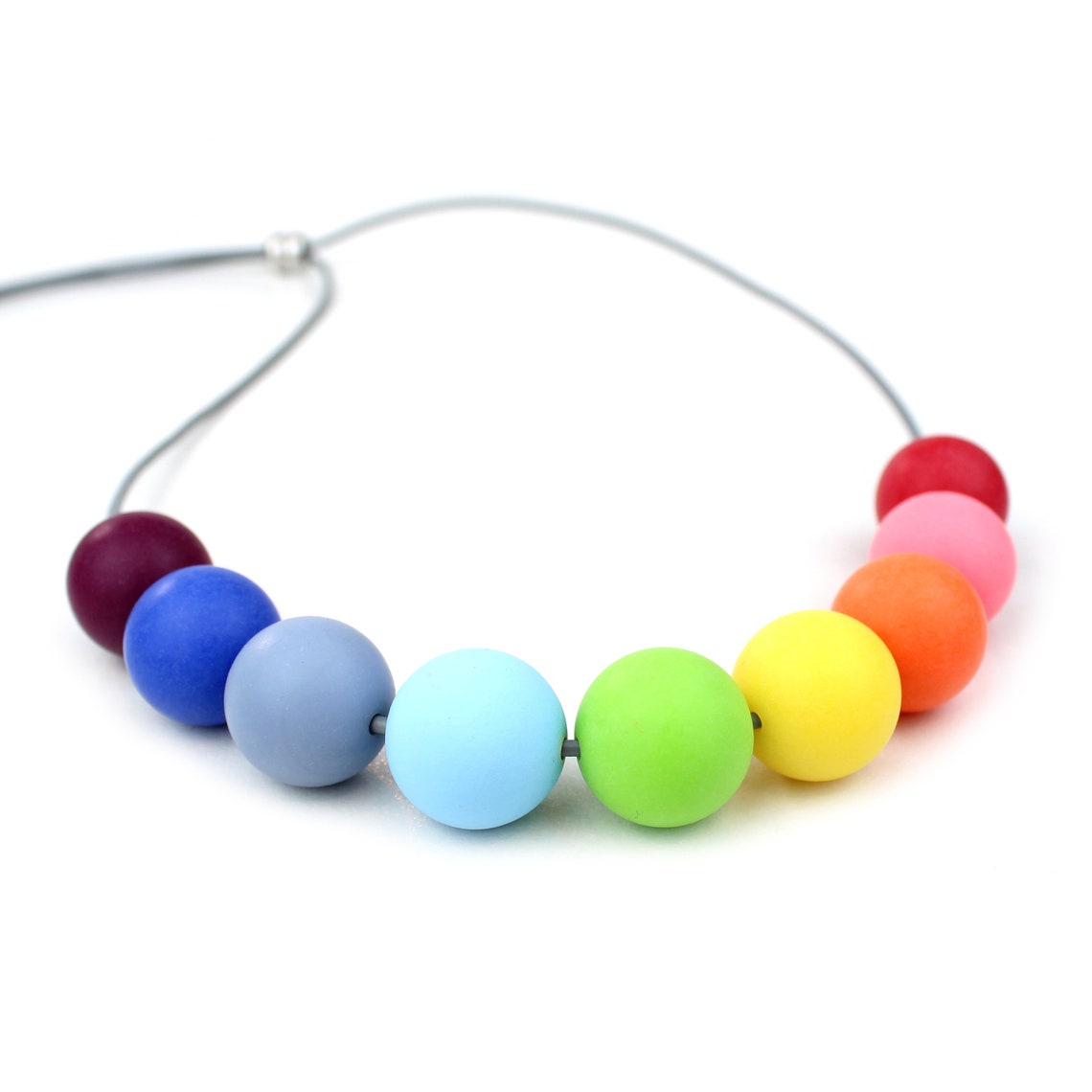 Rainbow Necklace Rainbow Bead Necklace Rainbow beads Etsy