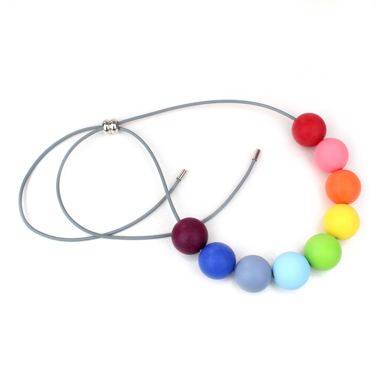 Rainbow Necklace Rainbow Bead Necklace Rainbow beads Etsy