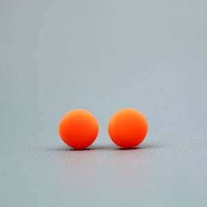 neon orange studs, neon orange earrings, fluorescent orange earrings, fluro studs, neon accessories, orange studs, orange earrings, neon