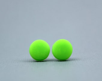 Neon green studs, Neon earrings, Neon green earrings, Fluorescent green studs, fluro green earrings, festival earrings, bright green studs