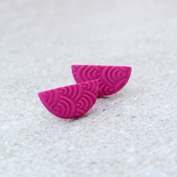 Semicircle Pink Earrings Semicircle Pink Earrings