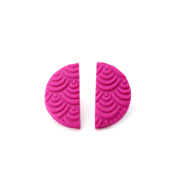 Magenta statement earrings sale