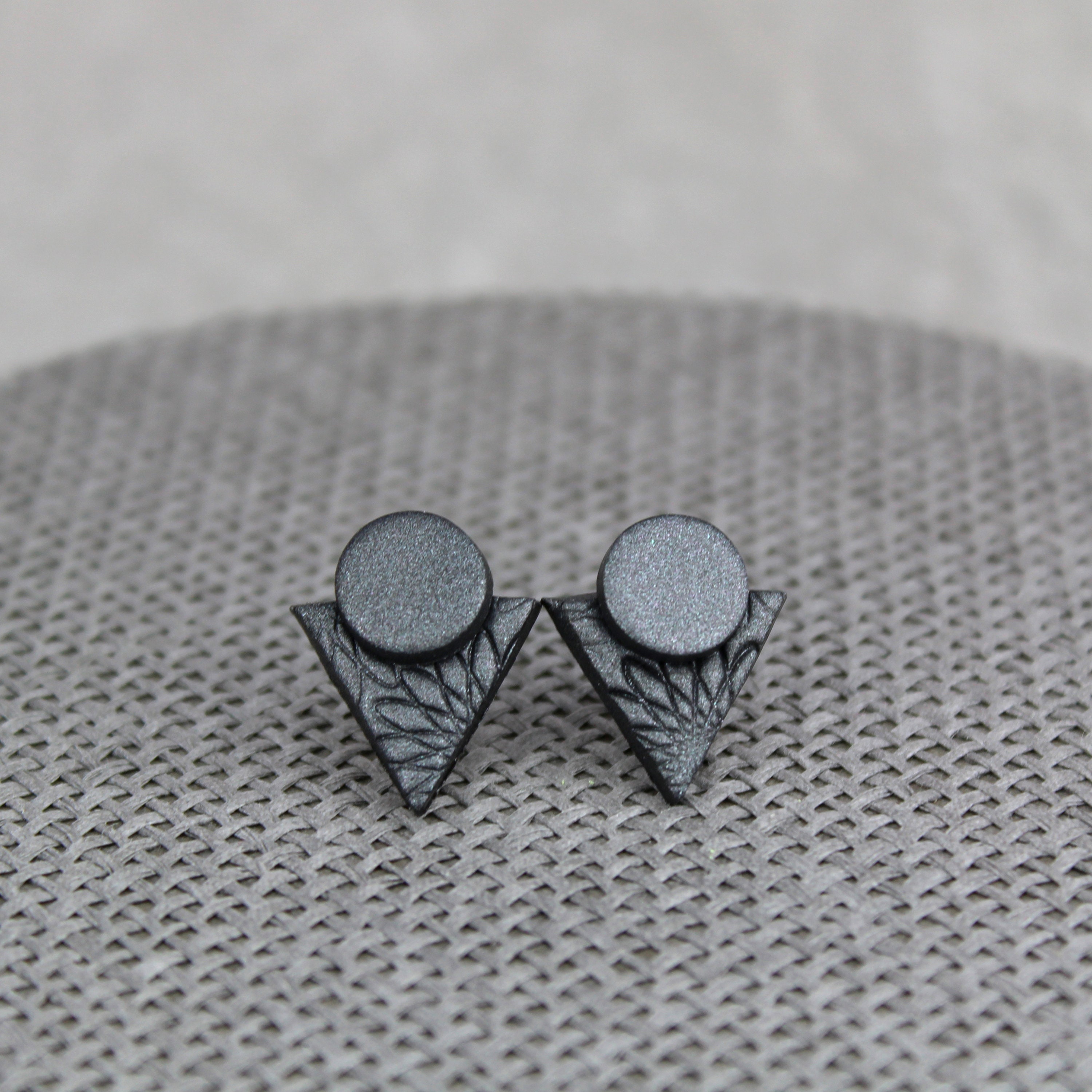 Graphite Art Deco Earrings Statement Earrings Black Pearl Etsy