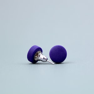 Violet Studs Violet Earrings, Violet Spot Earrings, Purple Studs, Dark Purple Earrings, Purple Studs, Minimalist  Accessories, Matte studs