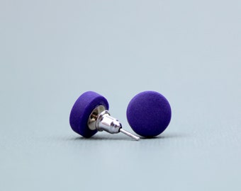 Violet Studs Violet Earrings, Violet Spot Earrings, Purple Studs, Dark Purple Earrings, Purple Studs, Minimalist  Accessories, Matte studs