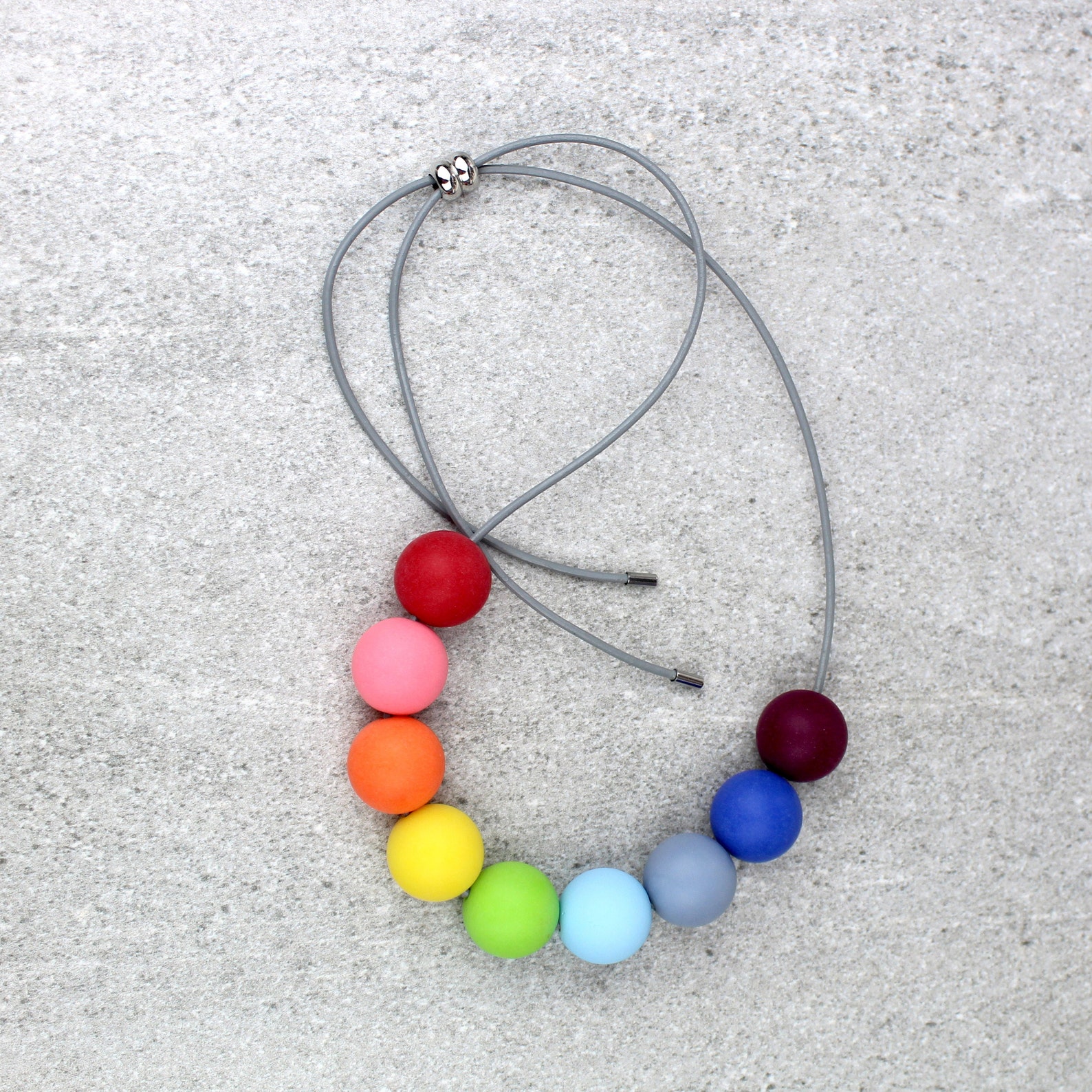 Rainbow Necklace Rainbow Bead Necklace Rainbow Beads Etsy