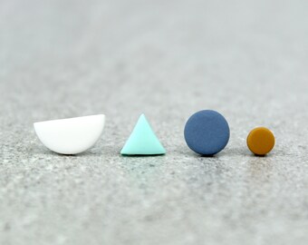 Mix and Match Studs Set, Geometric Studs, Stud gifts set, Coastal Colours, Mismatched Studs, Cute Studs, Minimalist Studs, Stackable Studs