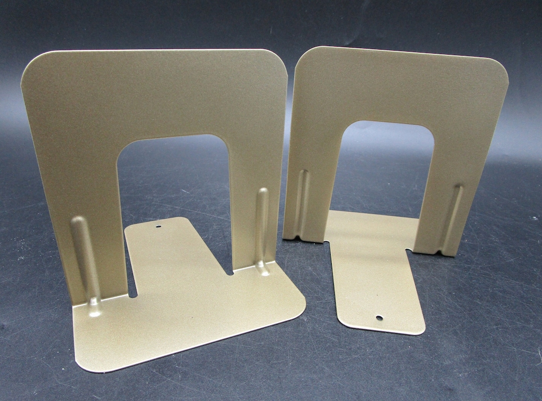 Vintage Metal Library Industrial Book Ends GOLD Powder Coat - Etsy