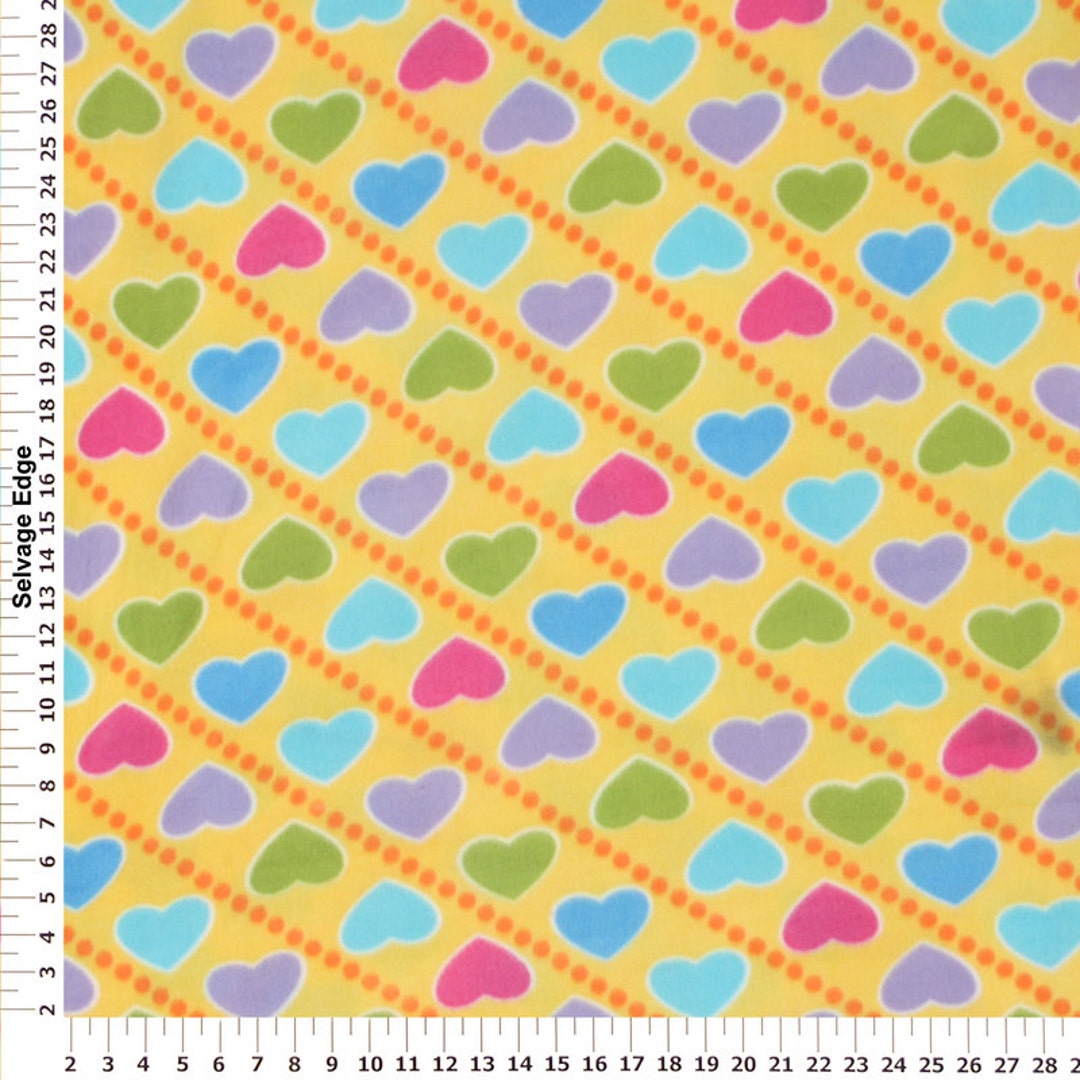 Fleece Hearts Fabric Cozy Fleece Fabric Decorative Fabric Etsy
