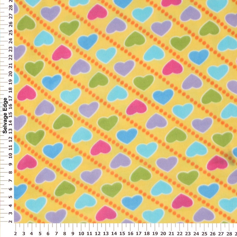 Fleece Hearts Fabric Cozy Fleece Fabric Decorative Fabric Etsy
