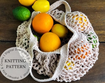 KNITING PATTERN | French Market bag, summer knitting project, mother's day gift knit