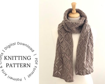 KNITING PATTERN | Spring Lace Scarf, Love me Knot with free video tutorials