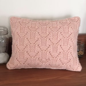 Hand knitted lace cushion, Cottagecore, Country living room décor, Cover with zip, Summer home decorations, Housewarming gift, Pillow Cover