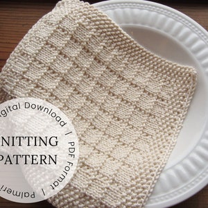 BEGINNER KNITING PATTERN | Reusable Square Washcloth, Dishcloth, Spa Cloth Pattern