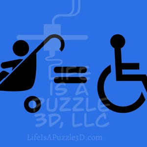 Digital Download - Stroller = Wheelchair Sign - Personal Use Only