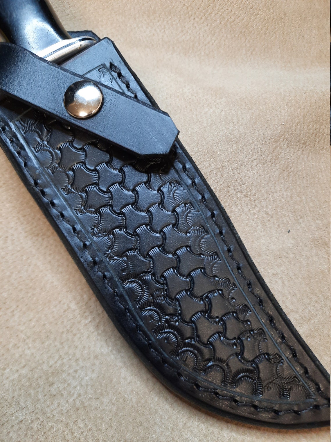 Custom Black Leather Knife Sheath That Fits a Buck 119 Knife. Etsy