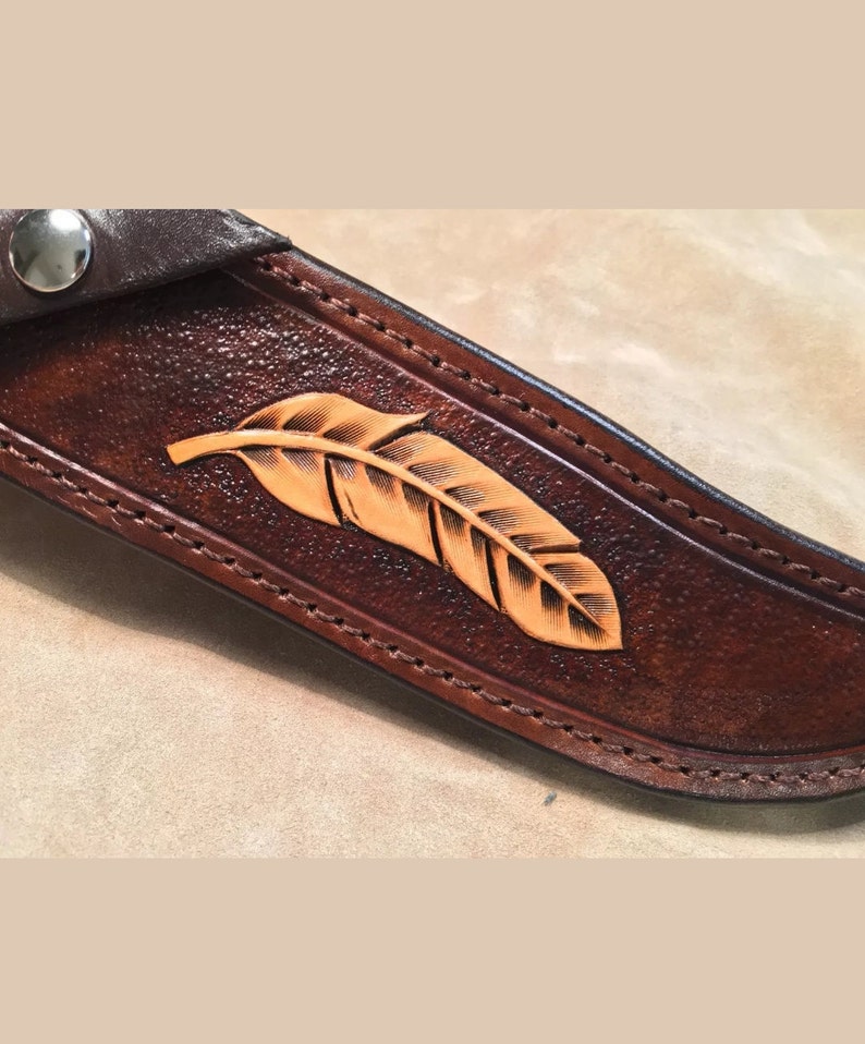 Custom Leather Knife Sheath for a Buck 120 knife. Sheath Only Etsy