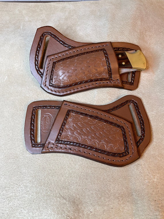 Custom Light Brown Cross Draw Knife Sheaths That Fit a Buck Etsy