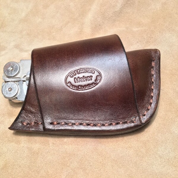 Custom Leather Cross Draw Sheath for a Leatherman Wave, Sidekick, & Wingman.. Tool NOT included!