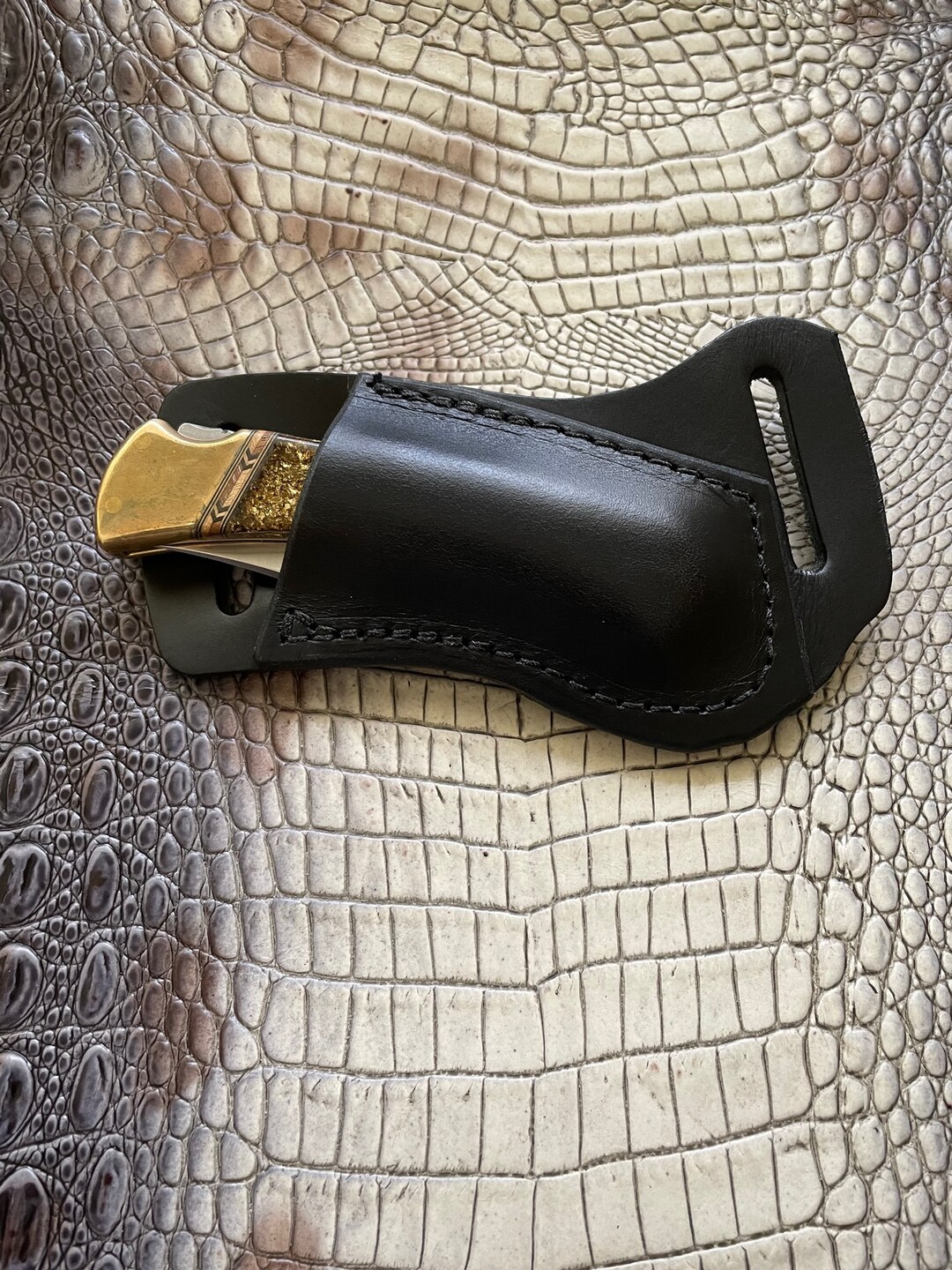 Custom Knife Sheath That Fits a Buck 110 Knife Sheath. Black Cross Draw