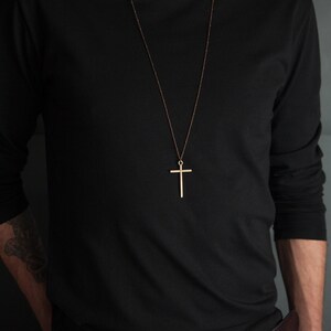 The ROSARY CROSS Necklace, Large Simple Rosary Necklace, Black Bronze ...
