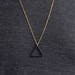 BLACK Balance Triangle Necklace, Matte Black Pendant, Unisex Mens Necklace, Long Necklace, Bohemian Fringe