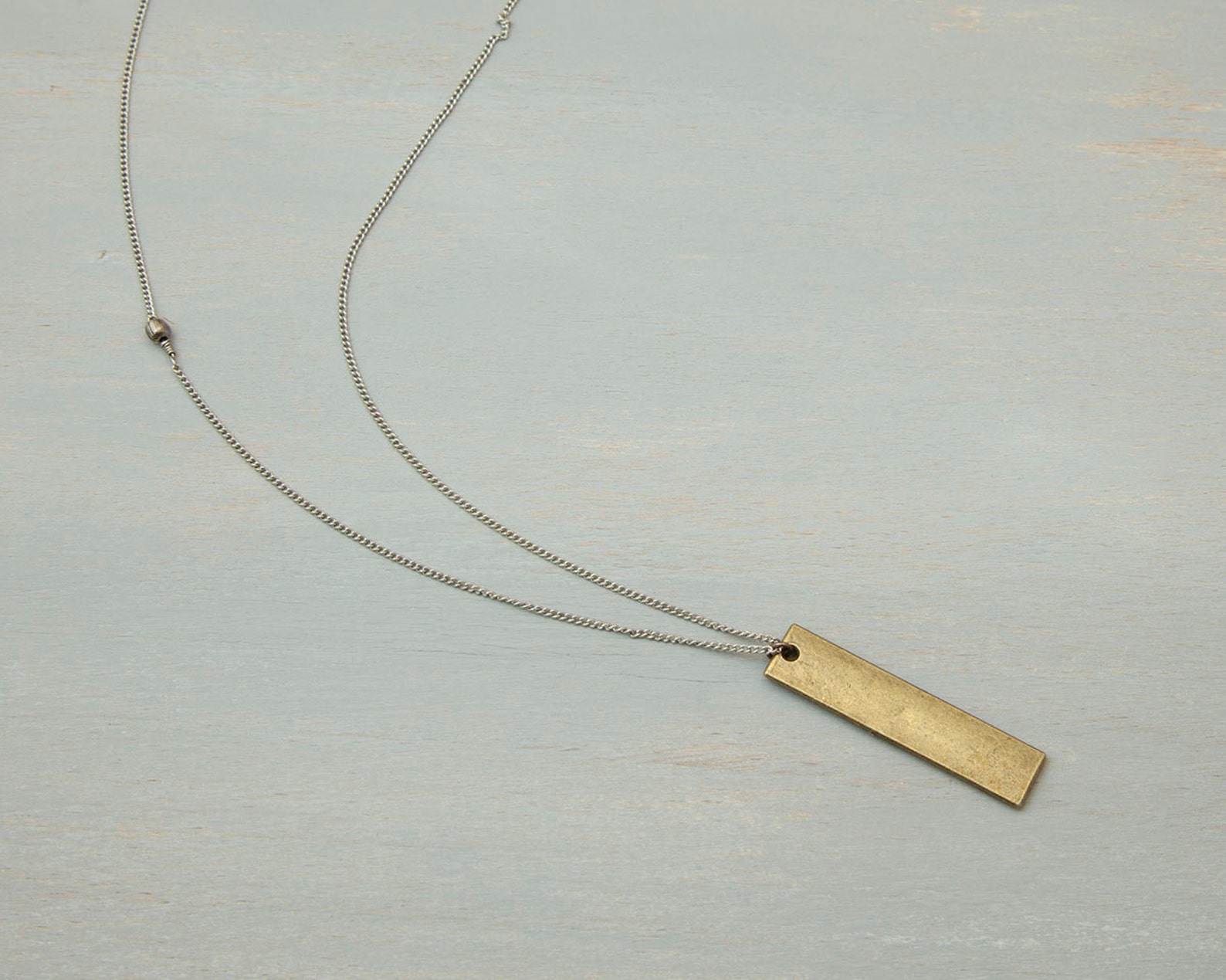 Personalized BRONZE BAR Necklace Mens Necklace Custom Bar Etsy